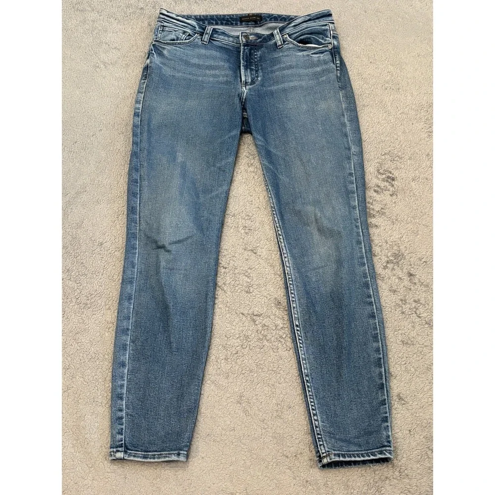 Silver Jeans Women's 29x29 (31x29) Most Wanted Skinny Blue Denim Medium Wash